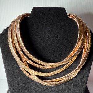 Bronze Milor Italy Gold Layered Collar Necklace Set Necklaces